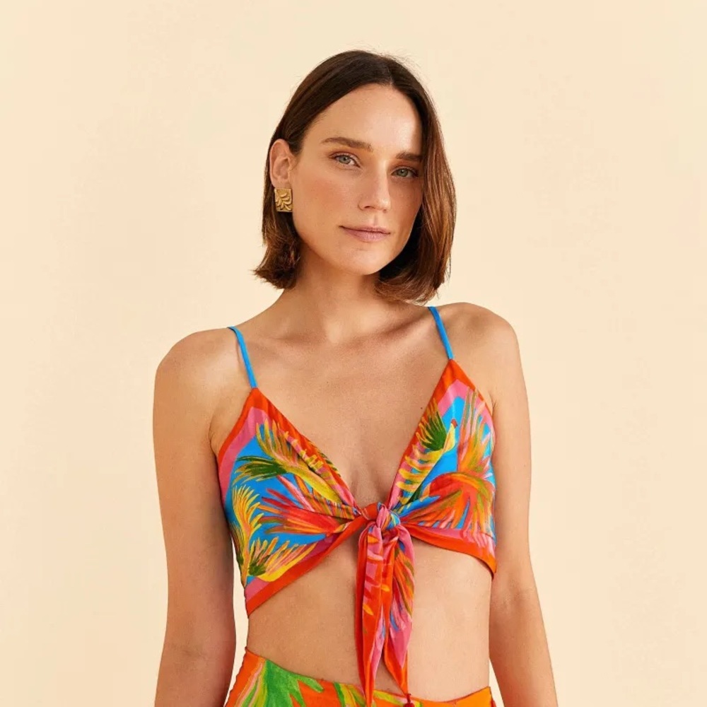 Farm Rio Painted Birds Scarf Top